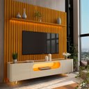 Ver imagem 2 de Rack com Painel Nobre 2.3 com Pés de Vidro Naturale com Offwhite - Gelius Gelius Móveis