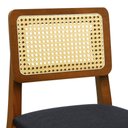 Ver imagem 6 de Banqueta Gabi Madeira Maciça Encosto Telinha C/ 68cm Altura - Amêndoa - Linho Preto Textura