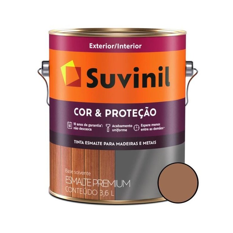 Esmalte Sintético Brilhante 3,6L Marrom Conhaque Suvinil