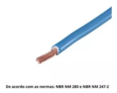 Cabo Azul de Energia em PVC/Cobre Flex Sil Neutro Rolo 4mm com 100m 750V - 2