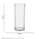 Ver imagem 2 de Vaso Decorativo de Vidro Transparente 50x20x20cm Enfeite Sala Mesa Estante
