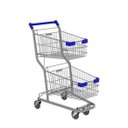 Ver imagem 1 de Carrinho de Compras Duplo 90l em Aço Aramado Reforçado Galvanizado