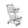 Carrinho de Compras Duplo 90l em Aço Aramado Reforçado Galvanizado - 1