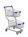 Ver imagem 1 de Carrinho de Compras Duplo 90l em Aço Aramado Reforçado Galvanizado
