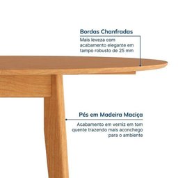 Kit Mesa de Jantar Extensível Redonda Tarsila e 4 Cadeiras Jandaia CabeCasa MadeiraMadeira - 7