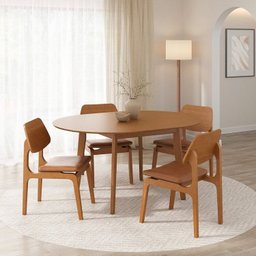 Kit Mesa de Jantar Extensível Redonda Tarsila e 4 Cadeiras Jandaia CabeCasa MadeiraMadeira - 2