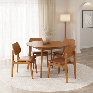Kit Mesa de Jantar Extensível Redonda Tarsila e 4 Cadeiras Jandaia CabeCasa MadeiraMadeira