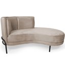 Ver imagem 6 de Chaise Direito Sala de Estar Penélope Base Preto Veludo Bege Claro - Nexta Casa
