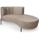 Ver imagem 1 de Chaise Direito Sala de Estar Penélope Base Preto Veludo Bege Claro - Nexta Casa