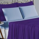 Ver imagem 3 de Jogo Cama King Nobre 4 Peças Lençol Elástico 30cm Altura 100% Algodão Roxo Azulbebê