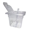 Ver imagem 3 de Conj 16 Cubas Gastronômicas em Policarbonato Gn 1/6x150 Mm 2,2 L + 12 Tampas Poli com Flip Dobradiça