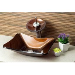 Cuba de Vidro Modelo Retrô - 38 x 32 x 11cm - Marrom - 7