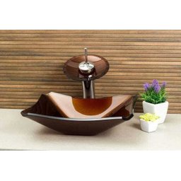 Cuba de Vidro Modelo Retrô - 38 x 32 x 11cm - Marrom - 5