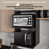 Armário Suporte para Microondas e Forno Suspenso Cozinha Lauren Preto - 5