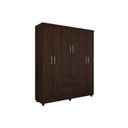 Ver imagem 1 de Guarda Roupa Solteiro 6 Portas e 2 Gavetas Flash Ii Ébano Touch - Demóbile