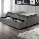 Ver imagem 6 de Base Box Cama Solteiro Sapateira Courino Linho Cinza e Colchão Dual Firm Ecoflex 88x188