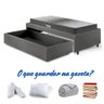 Base Box Cama Solteiro Sapateira Courino Linho Cinza e Colchão Dual Firm Ecoflex 88x188 - 12