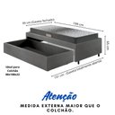 Ver imagem 5 de Base Box Cama Solteiro Sapateira Courino Linho Cinza e Colchão Dual Firm Ecoflex 88x188