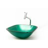 Cuba de Vidro para Banheiros e Lavabos - Quadrada 31cm - Verde Escuro - 31x31x13cm - 2