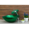 Cuba de Vidro para Banheiros e Lavabos - Quadrada 31cm - Verde Escuro - 31x31x13cm - 6