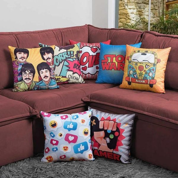 Almofada Estampada Colorida Pop Game Over 185 - 4