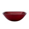 Cuba de Vidro Para Banheiros E Lavabos - Quadrada 31cm - Vermelho Escuro - 31 x 31 x 13cm - 1