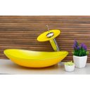 Ver imagem 3 de Kit: Cuba de Vidro Oval + Torneira Cascata + Válvula Click - Amarelo