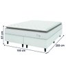 Cama Box Colchão Casal King Molas Ensacadas City Pillow Top 193x203x61cm Linho Branco / Bege Hellen - 3