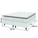 Ver imagem 4 de Cama Box Colchão Casal King Molas Ensacadas City Pillow Top 193x203x61cm Linho Branco / Bege Hellen