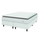 Ver imagem 2 de Cama Box Colchão Casal King Molas Ensacadas City Pillow Top 193x203x61cm Linho Branco / Bege Hellen