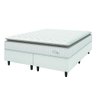 Cama Box Colchão Casal King Molas Ensacadas City Pillow Top 193x203x61cm Linho Branco / Bege Hellen - 2