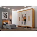 Ver imagem 2 de Guarda Roupa 6 Portas Delta Ripadas MDF Cinamomo Off White Leifer