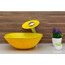 Ver imagem 3 de Cuba de Vidro Quadra 31 + Torneira Cascata + Válvula - Amarelo