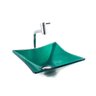 Cuba de Vidro para Banheiros e Lavabos - Quadrada Rt 30cm - Verde Escuro - 30x30x11cm - 2