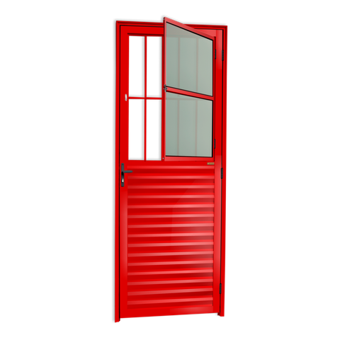 Porta de Sala Alumínio 80 Esq. L25 V.Boreal Vermelho Brimak
