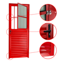 Ver imagem 2 de Porta de Sala Alumínio 80 Esq. L25 V.Boreal Vermelho Brimak