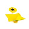 Cuba de Vidro para Banheiros e Lavabos - Quadrada Rt 30cm - Amarelo - 30x30x11cm - 3