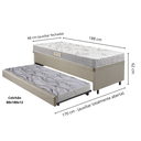 Ver imagem 2 de Bicama Box Baú Solteiro com Colchão Ecoline D23 Ecoflex Linho  88x188