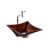 Cuba de Vidro para Banheiros e Lavabos - Quadrada Rt 30cm - Marrom - 30x30x11cm - 2