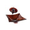 Cuba de Vidro para Banheiros e Lavabos - Quadrada Rt 30cm - Marrom - 30x30x11cm - 3