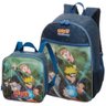 Kit Mochila Costas Lancheira Térmica Escolar Infantil Naruto Shippuden Time 7 Azul - 1