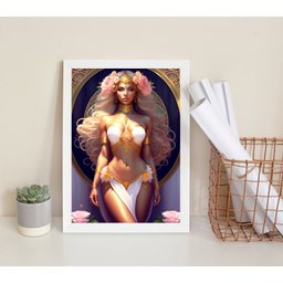 Quadro Decorativo Afrodite- Arquétipo 24x18cm:madeira Branca - 2