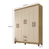 Guarda Roupa Casal Aspen 6 Portas 2 Gavetas I01 Carvalho Off White - Clique Chique Móveis - 4