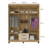 Guarda Roupa Casal Aspen 6 Portas 2 Gavetas I01 Carvalho Off White - Clique Chique Móveis - 5