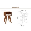 Ver imagem 4 de Sala de Estar Verona Rack TV 75'' e 2 Mesas Cedro / Off White