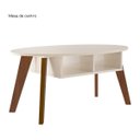 Ver imagem 7 de Sala de Estar Verona Rack TV 75'' e 2 Mesas Cedro / Off White