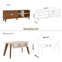 Ver imagem 3 de Sala de Estar Verona Rack TV 75'' e 2 Mesas Cedro / Off White