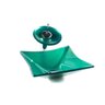 Cuba Quadrada Rt 34 Cm + Torneira Cascata + Válvula Click - Verde - 1