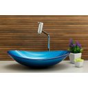 Ver imagem 4 de Kit: Cuba de Vidro Oval + Torneira Link Alta + Válvula Click - Azul