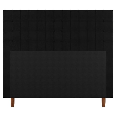 Cabeceira Cama Box Casal Parisis 140cm Linho Preto - Abmaza